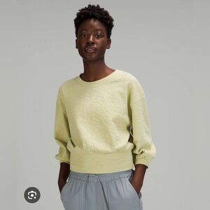 Lululemon Textured Crewneck Sweater Pullover Dew Green Oversized Sweatshirt SZ 2